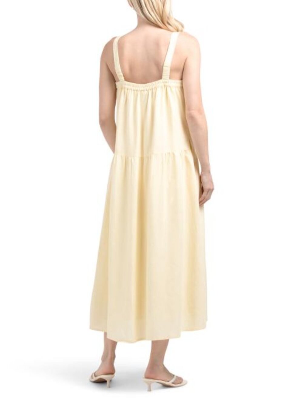 LEA Linen Blend Dropped Waist Maxi Dress - Picture 2 of 5